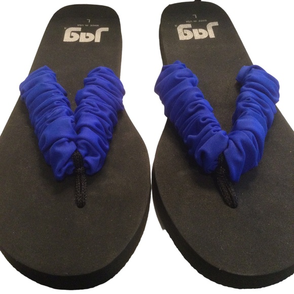 Jag Royal Blue Scrunchie Thong Flip Flop Sandal Size Large - Picture 6 of 8